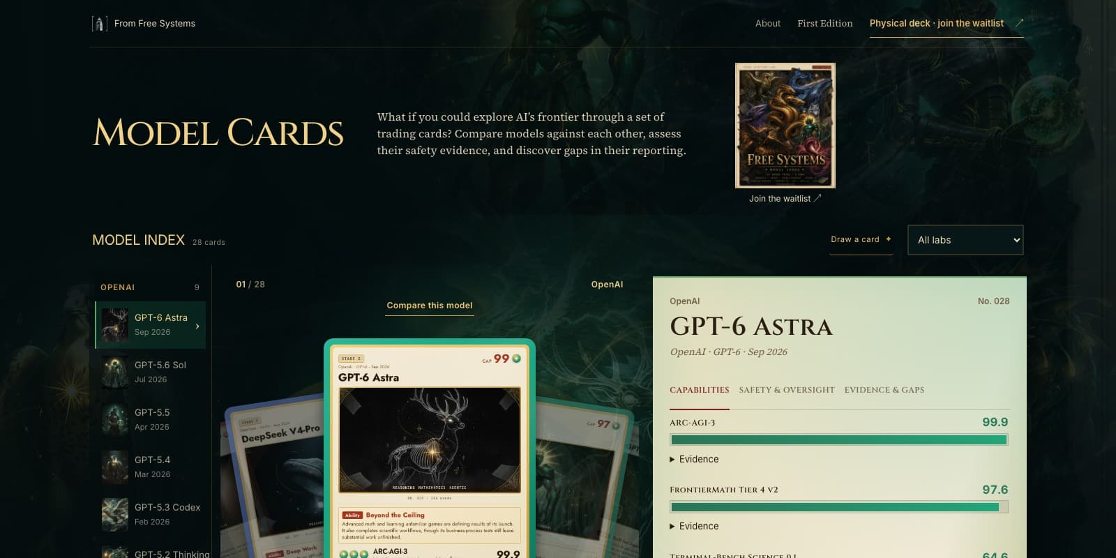 Model Cards screenshot